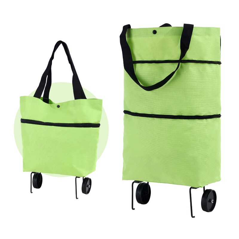 Foldable shopping bag with tire