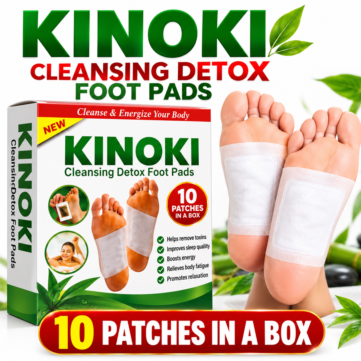 One box Kinoki foot detox patch